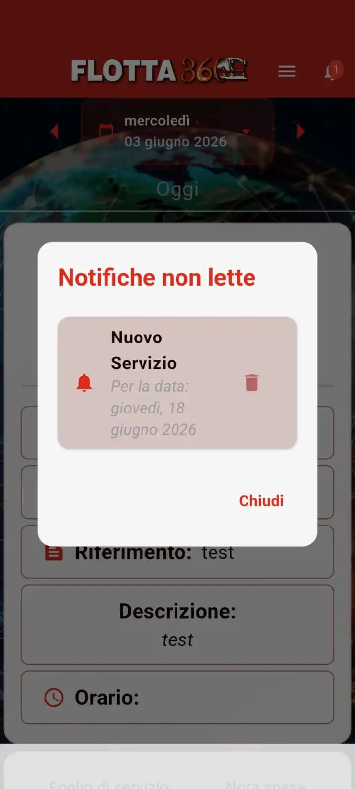 Flotta 360 — notifica autista