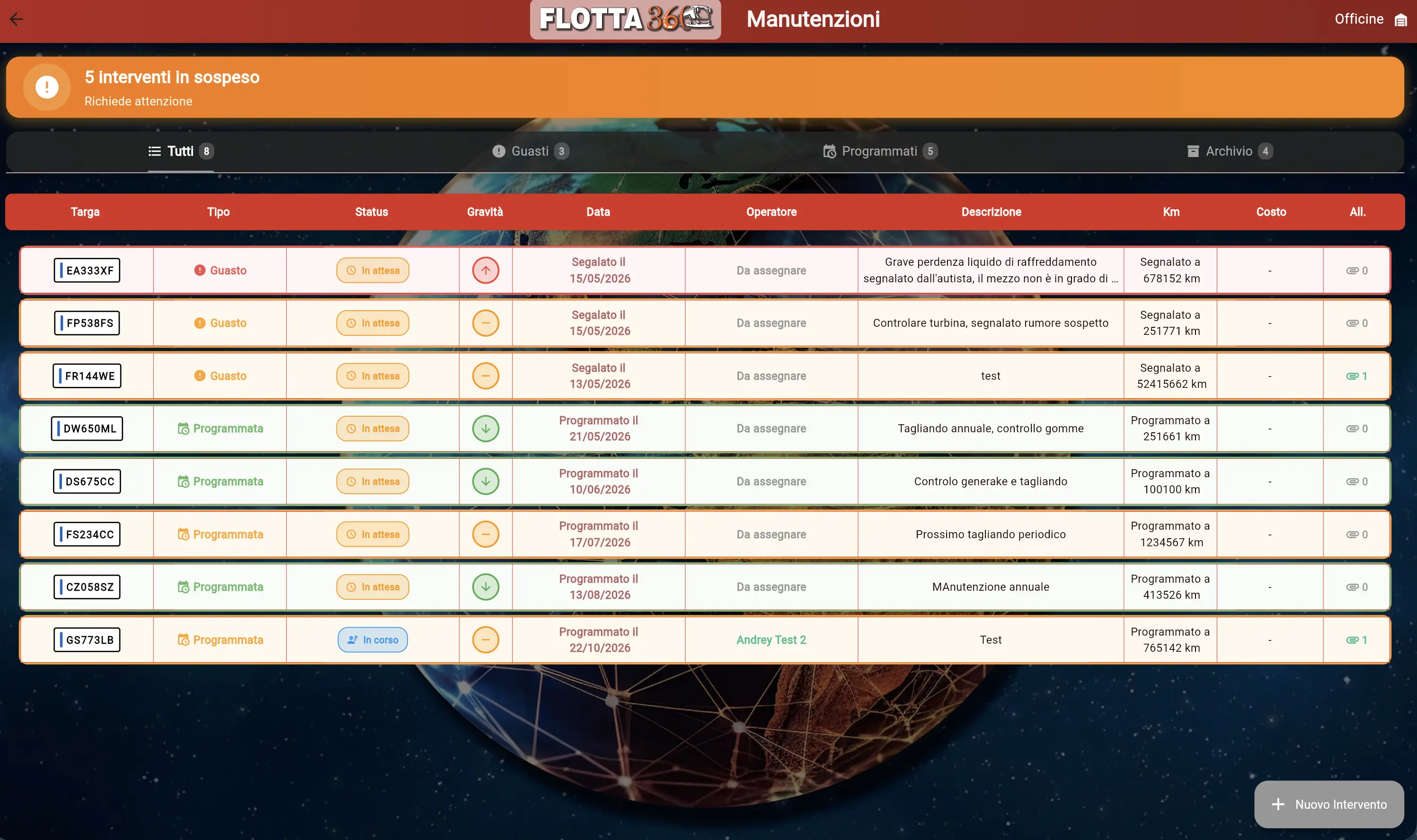Flotta 360 — interventi